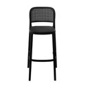 Ver imagem 2 de Banqueta Alta Amis Or Design 103 Cm (alt) Polipropileno Preto Assento Encosto Simulando Palha Preto