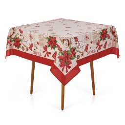 Toalha de Mesa Natal Quadrada 4 Lugares | Karsten - Receita de Noel - 1
