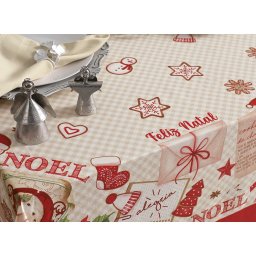 Toalha de Mesa Natal Quadrada 4 Lugares | Karsten - Receita de Noel - 3