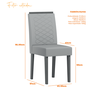 Conjunto Mesa Jantar Retangular Aurea Tampo Vidro 4 Cadeiras:off White / Ypê - 4