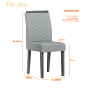 Ver imagem 4 de Conjunto Mesa Jantar Retangular Aurea Tampo Vidro 4 Cadeiras:off White / Ypê