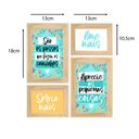 Ver imagem 5 de Kit 4 Quadros com Moldura Frases Colorido Flores Decoração