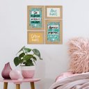 Ver imagem 2 de Kit 4 Quadros com Moldura Frases Colorido Flores Decoração