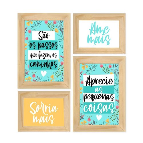 Quadro decorativo quarto infantil frase ingles A3