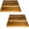 Kit 2 Tábuas de Corte Teca 60x50cm Encaixe Bancada Estação Prancha Mesa Zanline - 1