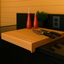 Kit 2 Tábuas de Corte Teca 60x50cm Encaixe Bancada Estação Prancha Mesa Zanline - 4