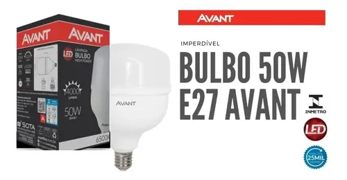 Kit 15 Lâmpada Led Bulbo 50w Avant Branca Frio Alta Potência COR:6500 - 1