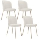 Ver imagem 1 de Kit 04 Cadeiras para Sala de Jantar Cozinha Estofada Gavi Arena L02 Linho Bege - Lyam Decor
