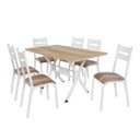 Ver imagem 3 de Conjunto de Mesa com 6 Cadeiras Luna Clássica Bege/Branco/Capuccino