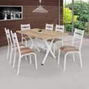Ver imagem 1 de Conjunto de Mesa com 6 Cadeiras Luna Clássica Bege/Branco/Capuccino