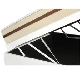Cama Box Com Baú Casal + Colchão De Molas Ensacadas - Anjos - Classic 22x188x138cm - Branco - 3
