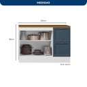 Ver imagem 3 de Balcão com Tampo 120cm 2 Portas 2 Gavetas Yescasa Unna Branco/Azul