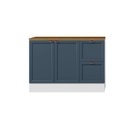Ver imagem 2 de Balcão com Tampo 120cm 2 Portas 2 Gavetas Yescasa Unna Branco/Azul