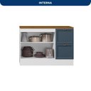 Ver imagem 4 de Balcão com Tampo 120cm 2 Portas 2 Gavetas Yescasa Unna Branco/Azul