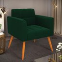 Ver imagem 6 de Poltrona Sala de Estar Pé Palito Castanho Elisa Bouclê Verde D03 - D'Rossi