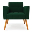 Ver imagem 3 de Poltrona Sala de Estar Pé Palito Castanho Elisa Bouclê Verde D03 - D'Rossi