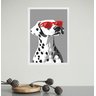 Quadro Cão Dalmata com Óculos Vermelho 33x24cm:moldura Branca - 2