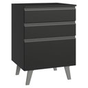 Ver imagem 1 de Balcão de Cozinha 60 Cm 3 Gavetas com Pés Preto Nice Madesa Preto