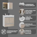 Ver imagem 6 de Kit Gabinete Banheiro Fox 60cm Branco / Madeirado (gabinete + Cuba + Espelheira)