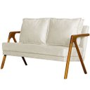 Ver imagem 3 de Kit 1 Poltrona Mona Luxo + Namoradeira Mona Luxo Recepção - Linho Bege