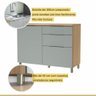 Cozinha Modulada Nesher Marquesa 4 Peças com Nicho para Micro-ondas - Nature/verde - 9