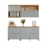 Cozinha Modulada Nesher Marquesa 4 Peças com Nicho para Micro-ondas - Nature/verde - 1