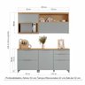 Cozinha Modulada Nesher Marquesa 4 Peças com Nicho para Micro-ondas - Nature/verde - 16