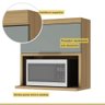 Cozinha Modulada Nesher Marquesa 4 Peças com Nicho para Micro-ondas - Nature/verde - 8