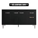 Ver imagem 2 de Balcão Gabinete de Cozinha Gabriela 150cm sem Tampo Ajl Móveis:preto