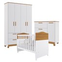 Ver imagem 3 de Quarto de Bebê Completo com Guarda Roupa, Cômoda e Berço Jujuba