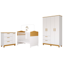 Ver imagem 1 de Quarto de Bebê Completo com Guarda Roupa, Cômoda e Berço Jujuba