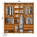 Ver imagem 4 de Guarda-Roupa Casal 2 Portas 4 Gavetas Portas de Correr Monet 230cm MDF Cinamomo Quarto