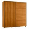 Guarda Roupa Casal Monet Ripado 2 Portas Deslizantes Cinamomo - Madetec - 1