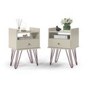 Ver imagem 1 de Conjunto De Mesas de Cabeceira Para Quarto Estilo Industrial Moderna Bill Off White