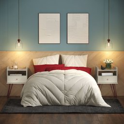 Conjunto De Mesas de Cabeceira Para Quarto Estilo Industrial Moderna Bill Off White - 2