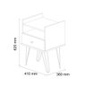 Conjunto De Mesas de Cabeceira Para Quarto Estilo Industrial Moderna Bill Off White - 4