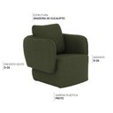 Ver imagem 3 de Poltrona Decorativa Sala de Estar Duna Linho Verde Musgo - Nexta Casa