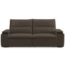 Ver imagem 2 de Sofá Retrátil Reclinável para Sala 3 Lugares 245cm Ricci F04 Veludo Marrom - Lyam Decor