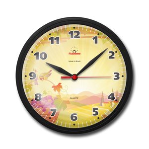 Relógio de Parede Omega 24cm Quartz Phr003 Diversos Modelos Preto Natureza