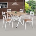 Ver imagem 1 de Conjunto de Mesa com 4 Cadeiras Luna Clássica Bege/Branco/Capuccino
