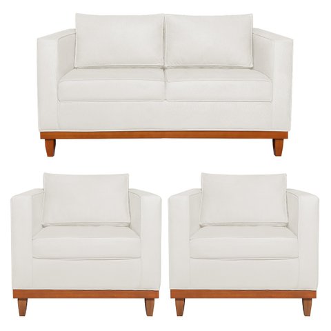 Kit Sofa 2 Lugares e 2 Poltronas Europa Bouclé - Adj Decor