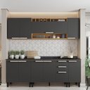 Ver imagem 1 de Armário de Cozinha Completa com Balcão Itatiaia Porto 10 Portas 2 Gavetas Freijó/grafite