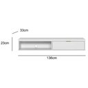 Ver imagem 4 de Bancada Suspensa Rack para Sala 136cm Prime L06 Nature/Off White - Mpozenato