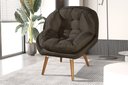 Ver imagem 1 de Poltrona Decorativa Sênior Suede Premium Pés de Madeira Cinza:marrom