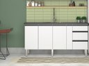 Ver imagem 1 de Gabinete Cozinha Aço 1,94m Premium com 4 Pés Pré-montado:branco