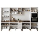 Ver imagem 4 de Cozinha Modulada Completa 6 Peças Modelo Americano Provençal com Tampo Branco/Ébano