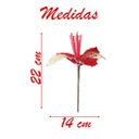 Ver imagem 2 de Kit 8 Flores Vermelhas Com Cabo Artificial Decoração De Natal Com Glitter 22cm