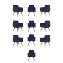 Ver imagem 1 de Kit 10 Poltronas Decorativa Sala Balaqui Decor Azul-marinho