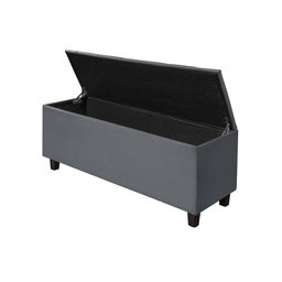 Recamier Baú Estofado Veludo Cinza Luxo 1,30m - 3