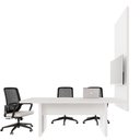Ver imagem 3 de Mesa de Reunião Design Industrial 2,00 m com Caixa de Tomadas e Painel para TV F5 Office Cor:Branco